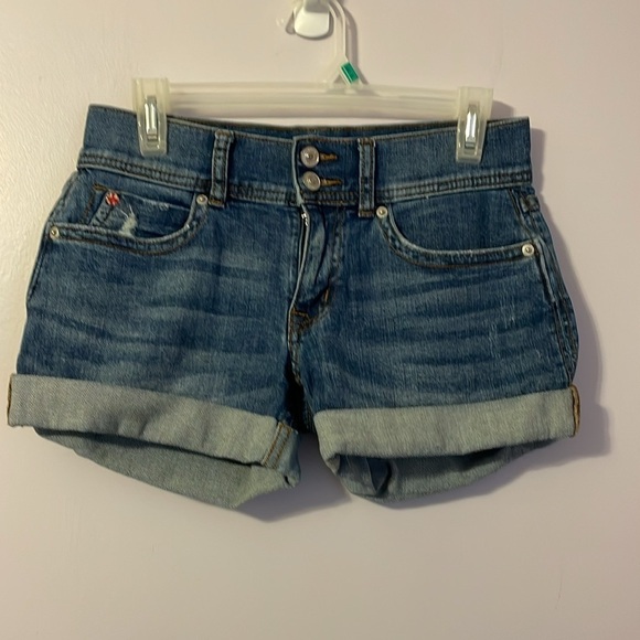 Hudson Ruby Mid Thigh Denim Jean Shorts Colin Flap Pockets size 26